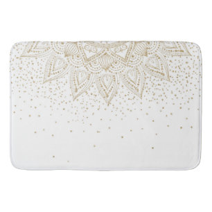 Elegant Guld Mandala Confetti Design Badrumsmatta