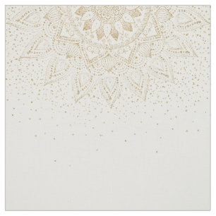 Elegant Guld Mandala Confetti Design Tyg