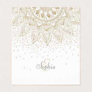 Elegant Guld Mandala Confetti Design Visitkort