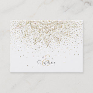 Elegant Guld Mandala Confetti Design Visitkort