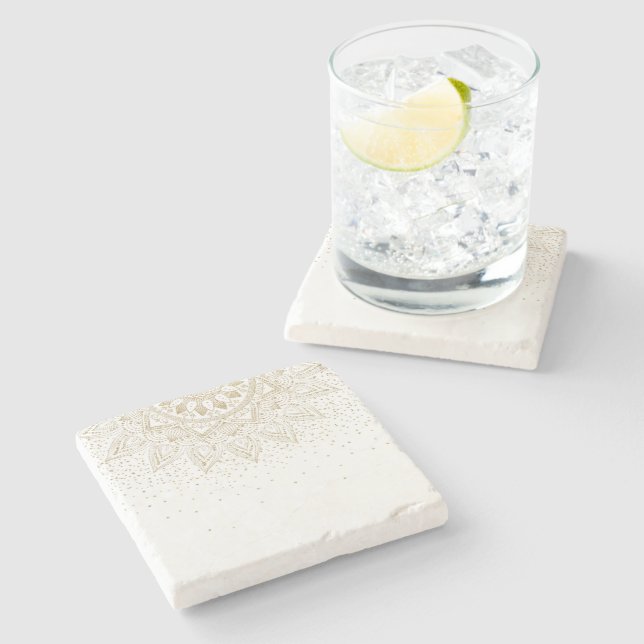 Elegant Guld Mandala Dots Design Stenunderlägg (Sidan)