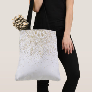 Elegant Guld Mandala Dots Design Tygkasse