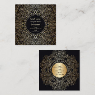 Elegant Guld Mandala Front/Back Fyrkantigt Visitkort