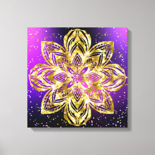 Elegant Guld Mandala Glitter Lila Gradient Canvastryck