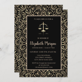 Elegant Guld Mandala Law School Studentfest Inbjudningar