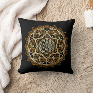 Elegant Guld Mandala Meditation Kudde