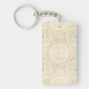Elegant Guld Mandala Solrosvit Mönster
