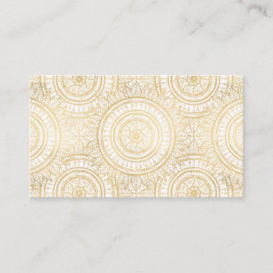 Elegant Guld Mandala Solrosvit Mönster Visitkort