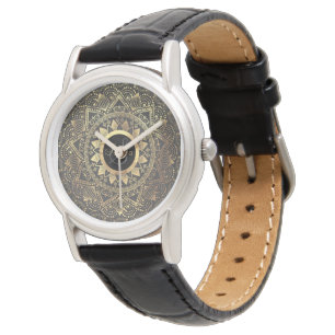 Elegant guld mandala-teckningar armbandsur