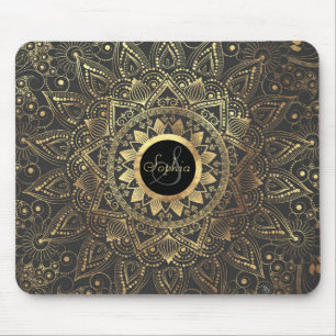 Elegant guld mandala-teckningar musmatta