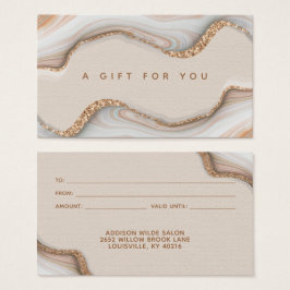 Elegant Guld marble Agate Modern Gift Card Visitkort