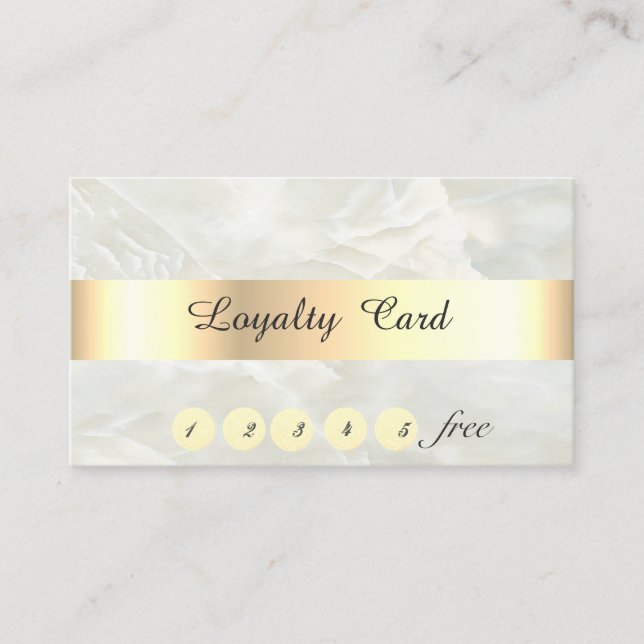 Elegant,Guld,Marble, Confetti Loyalty-kort Lojalitetskort (Framsida)