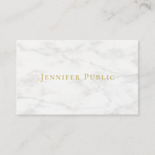 Elegant Guld Marble Minimalist Modern Visitkort