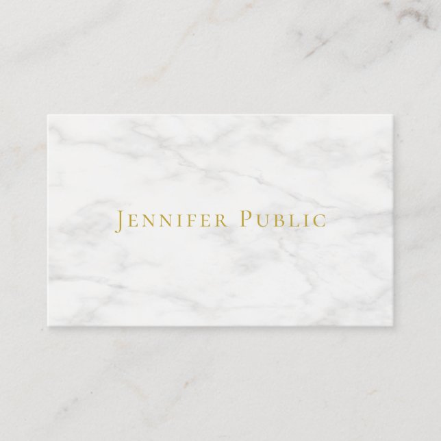 Elegant Guld Marble Minimalist Modern Visitkort (Framsida)