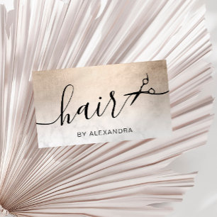 Elegant guld marble saissors frisyr visitkort