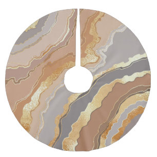 Elegant Guld Marble: Stilized Background. Julgransmatta Borstad Polyester