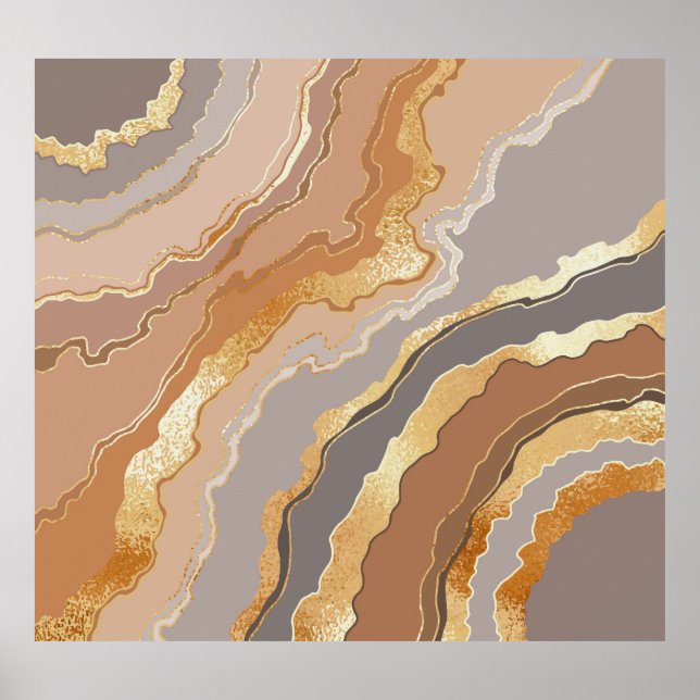 Elegant Guld Marble: Stilized Background. Poster (Framsidan)