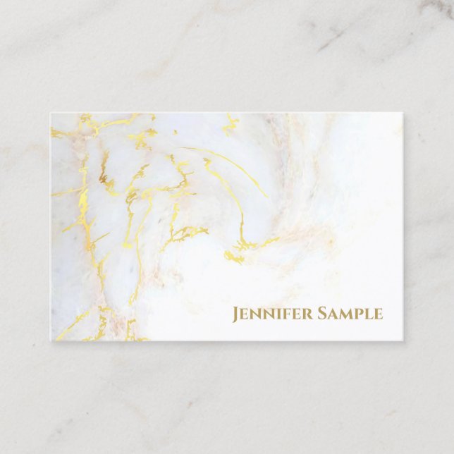 Elegant Guld Marble Template Golden Modern Trendig Visitkort (Framsida)