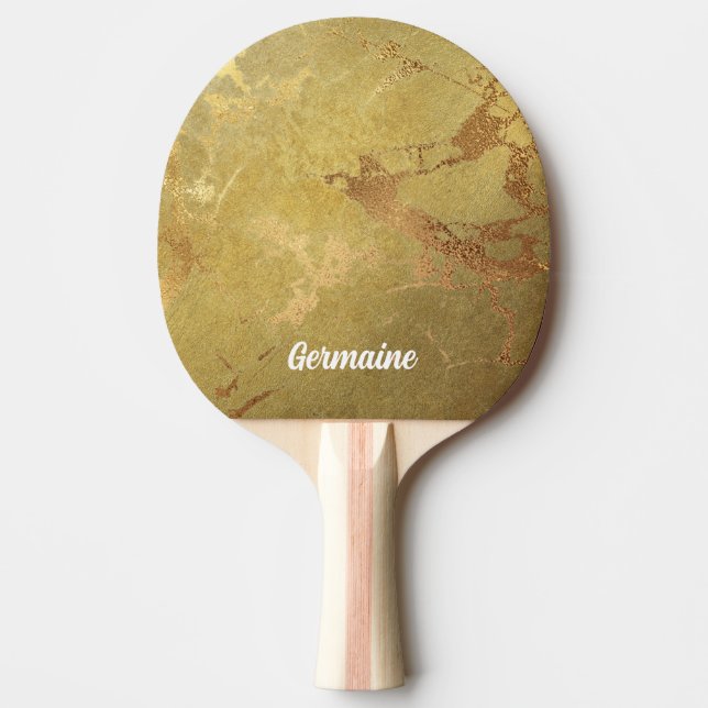 Elegant Guld Marble Titta Pingisracket (Framsidan)