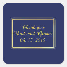 Elegant guld marinblå favorabel klistermärke etike