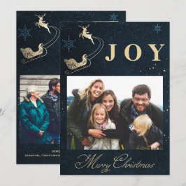 Elegant Guld-marinens fotopafamilj Blå himmel - ju Julkort