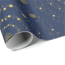 Elegant Guld marinhandhavare Chrismas Mönster Presentpapper