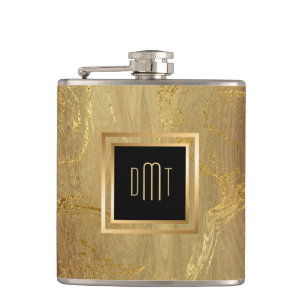 Elegant guld- marmorMonogram Fickplunta