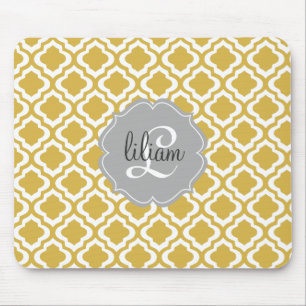 Elegant guld- marockansk Quatrefoil personlig Musmatta