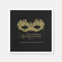 Elegant Guld MasqueraQuinceanera Party