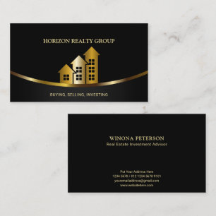 Elegant Guld med House Arrow Logotyp Real Gods Visitkort