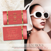 Elegant Guld med Ruby Red Glitter och Monogram