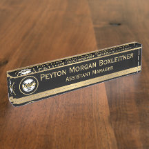 Elegant Guld med svart och Logotyp