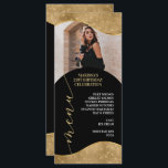 Elegant Guld-menyplatskort med foto Meny<br><div class="desc">Menykortet har en utsökt guld gräns som lägger till en elegant vid din speciella händelse. Med gott om utrymme för att lägga till ett foto av lönen är det här menykortet perfekt för att lägga till en personlig beröring till firande. Oavsett om du är värd för en bröllop, årsdag, födelsedag...</div>