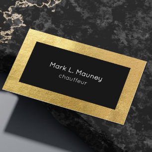 Elegant Guld Metall Chauffeur Driver Professionell Visitkort