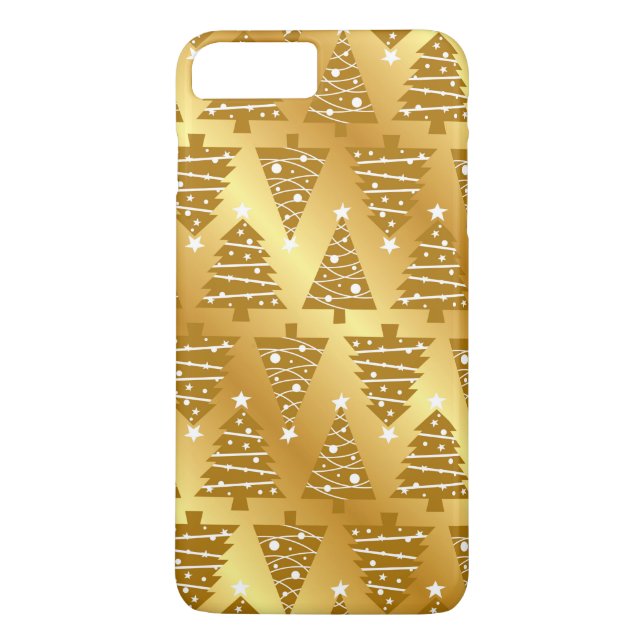 Elegant Guld Metallic Julgran iphone case Case-Mate iPhone Skal (Baksida)