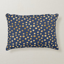 Elegant Guld Metallic Navy Blue Cheetah Mönster Prydnadskudde