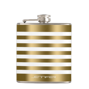 Elegant Guld Metallic Rand White-bakgrund Fickplunta
