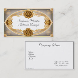 Elegant Guld Metallisk Ro och vita pärlor Visitkort