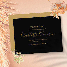 Elegant guld minnes- tackkort för begravning vykort