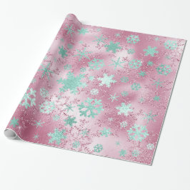 Elegant Guld: Mint-jul Snowflake Mönster Presentpapper