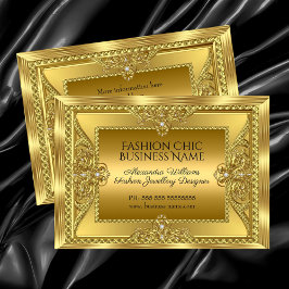 Elegant Guld Mode Smycken Designer Guld Visitkort