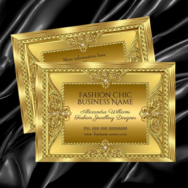 Elegant Guld Mode Smycken Designer Guld Visitkort (Skapare uppladdad)