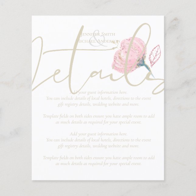 Elegant Guld Modern Bröllop Gnistra (Framsida)