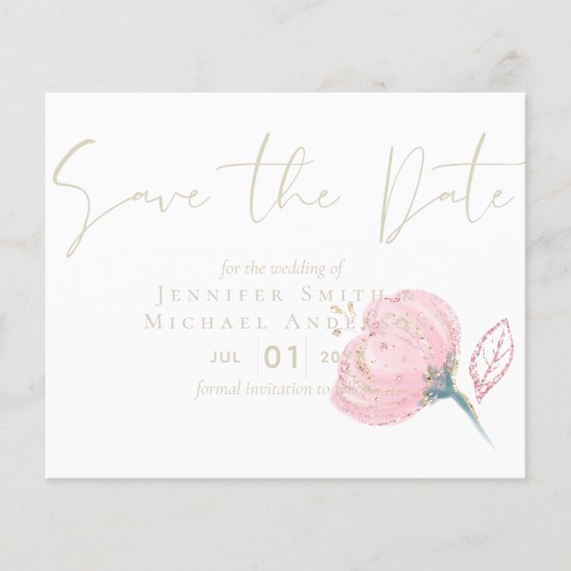 Elegant Guld Modern Bröllop Gnistra (Framsida)