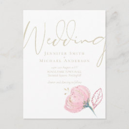 Elegant Guld Modern Bröllop Gnistra Vykort