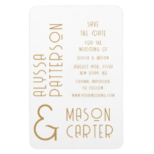 Elegant Guld Modern Bröllop spara datum Magnet