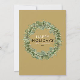 Elegant Guld Modern Greenery God jul Julkort