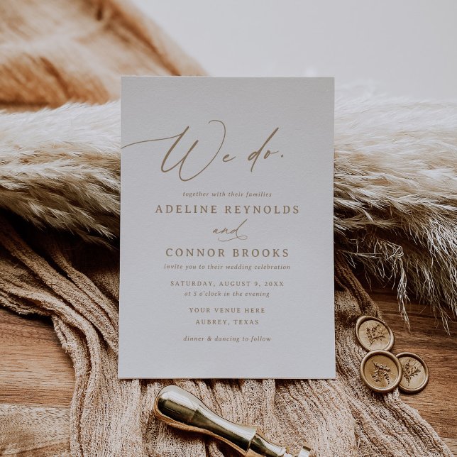 Elegant Guld Modern kalligrafi vi gör Bröllop Inbjudningar (Skapare uppladdad)