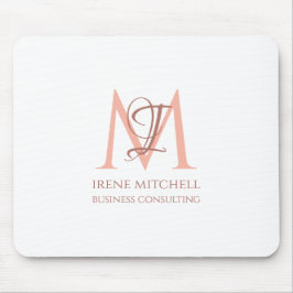 Elegant, Guld Modern Monogram Namn Musmatta