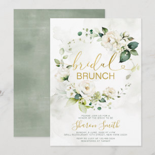 Elegant Guld Möhippa Brunch Shower White Blommigt Inbjudningar